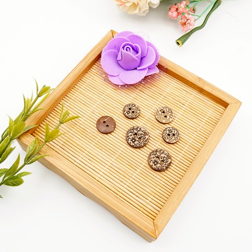 Floral Design 2 Hole Coconut Button