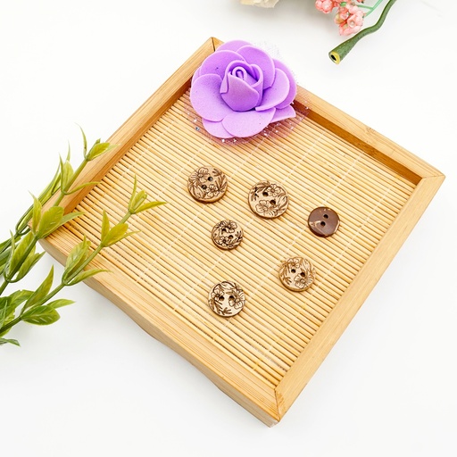 Floral Design 2 Hole Coconut Button