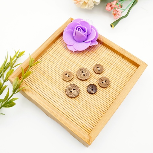 Concentric Circle 2 Hole Coconut Button