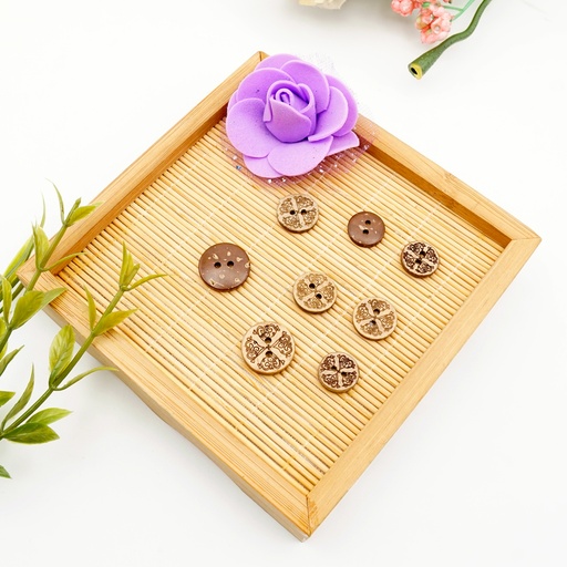 Mandala Pattern 2 Hole Coconut Button