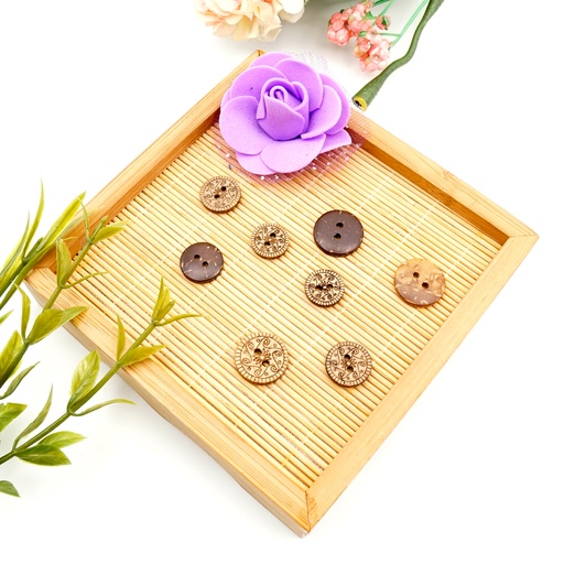 Mandala Pattern 2 Hole Coconut Button