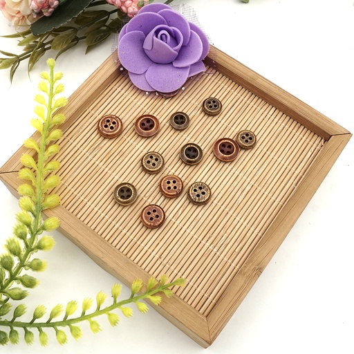 Deep 4 Hole Flat Border Wooden Button