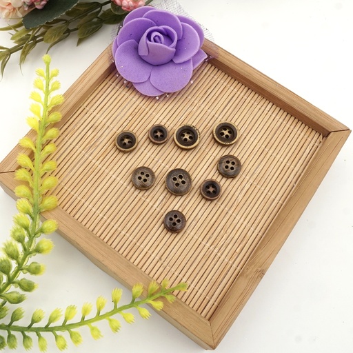Border Outline 4 Hole Wooden Button