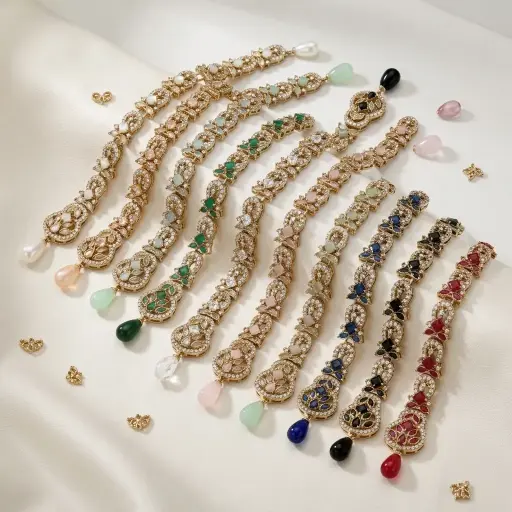 Fancy Kundan Button Patti