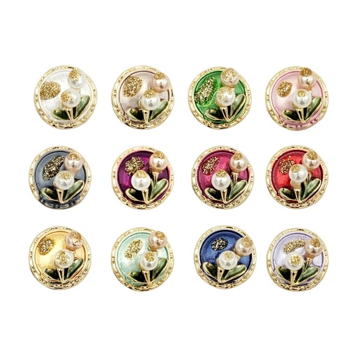 Baroque Style Button Vintage French Flair & Pearl