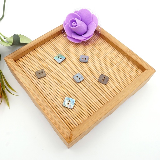 Grey Abalone 2 Hole Shell Button In Square Shape