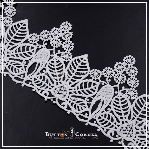 [AL875-WHITE] Shuttle Applique Lace