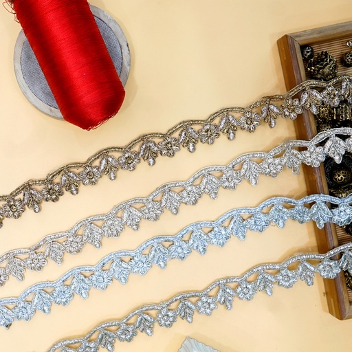 Fancy Metallic Yarn Gota Lace