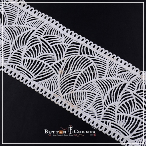 [AL685-WHITE] Double Side Border Shuttle Lace