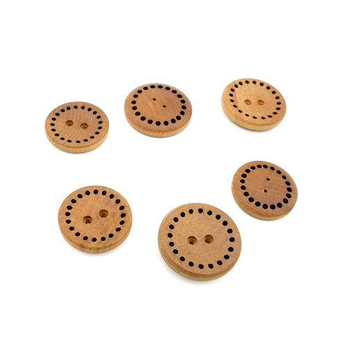 Circle Of Holes Around The Edge Wood Button