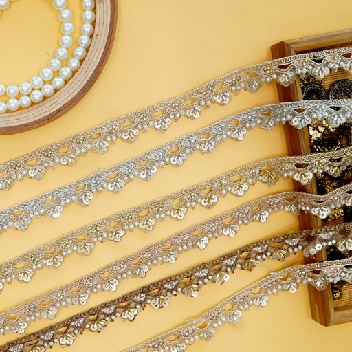 Fancy Glass Beads Sequence Lace