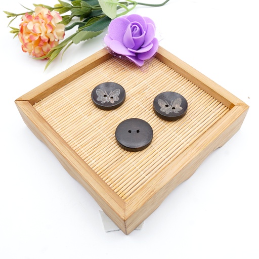 Butterfly Design Wood Button