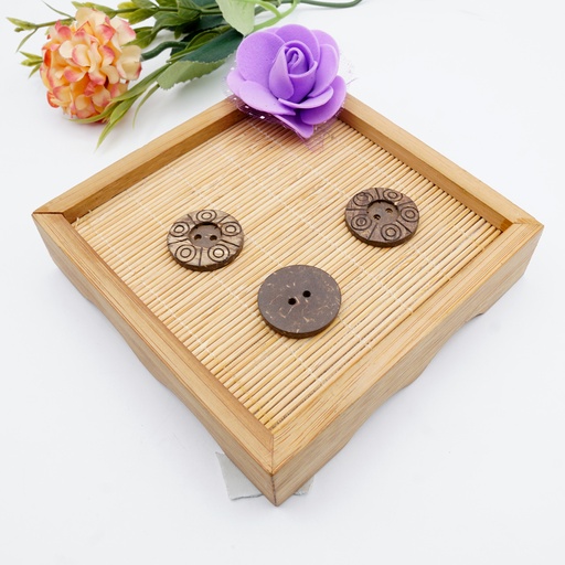 Concentric Rings & Radial Lines Coconut Button