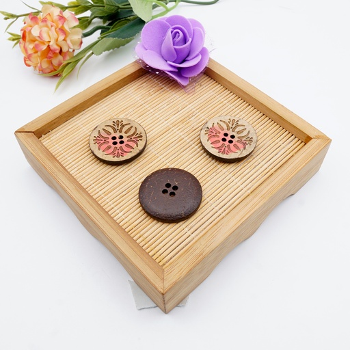 Carved Filigree Coconut Button