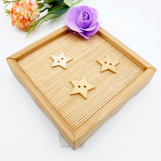 [CB11244 CAMEL] Star Shape 2 Hole Coconut Button