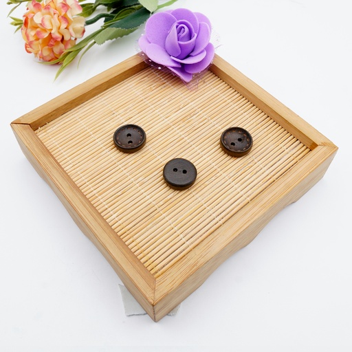 [WB04624 DARK BROWN] Cup Sonic Shape 2 Hole Wood Button
