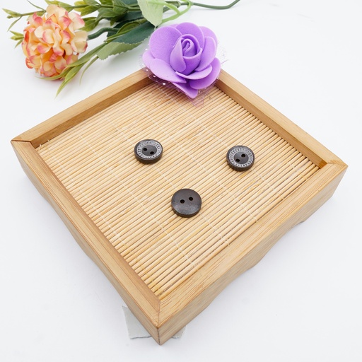 [WB04320 CHOCOLATE BROWN] Circles Design 2 Hole Wood Button