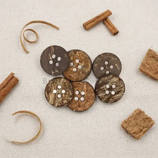 Rough Finish 4 Hole Coconut Button