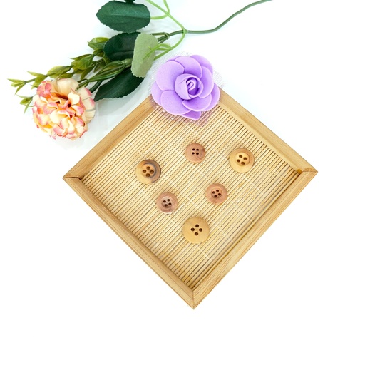 Flat Thick Border Wood Button