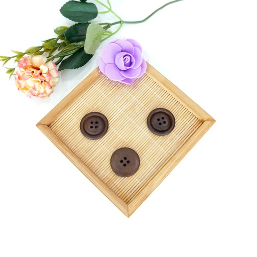 [WB180 40L] Rod Design 4 Hole Wood Button