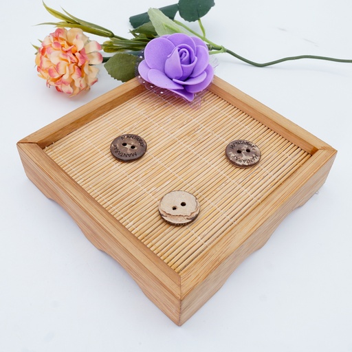 [CB07628 BEIGE] Engrave Mantaray Coconut Button