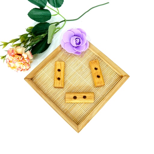 [WTB04 40mm Natural Brown] Rectangular Shape Wooden Toggle Button