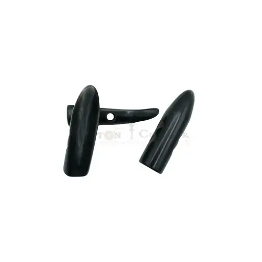 [PTB07 53mm Black] Horn Shape Polyester Toggle Button
