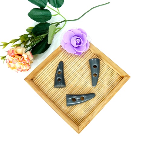 [PTB10 42mm Grey] Horn Shape Polyester Toggle Button