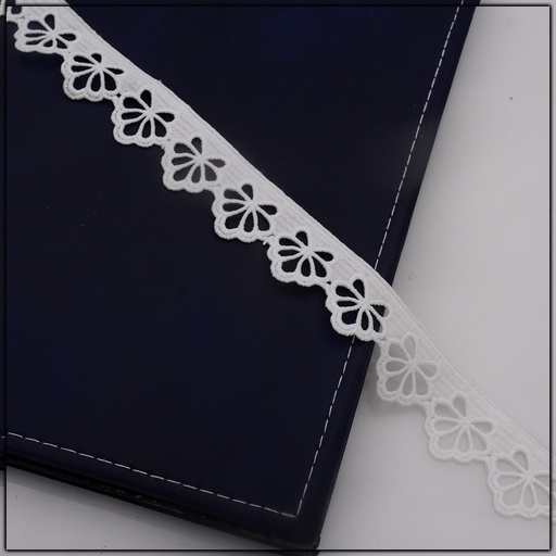 [AL780-WHITE] One Side Border Shuttle Lace