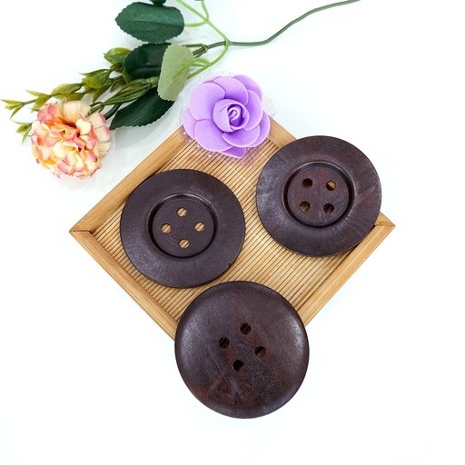 Flat Border 4 Hole Wooden Button