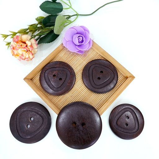Triangle Engrave 2 Hole Wooden Button