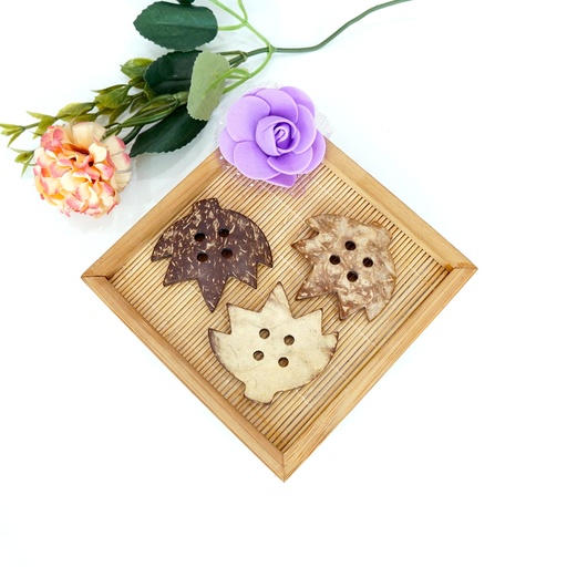 [CX168 42cm Beige] Flower Shape 4 Hole Coconut Button