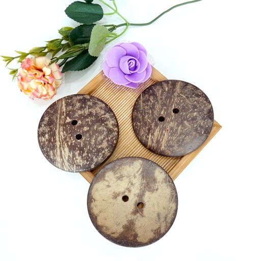 [CX167 68mm Beige] Curved Shape 2 Hole Coconut Button