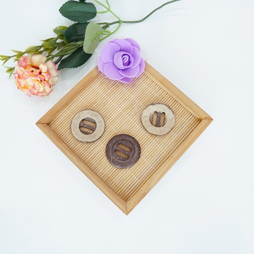 [CBL03 BEIGE] Coconut Shell Light Weight Buckle Slide