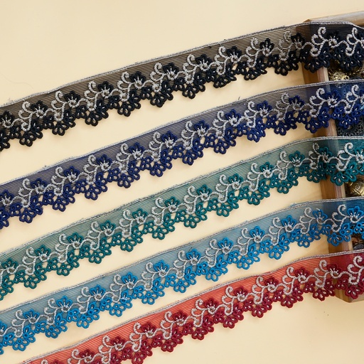 Metallic Yarn, Net, Shuttle Lace In Color