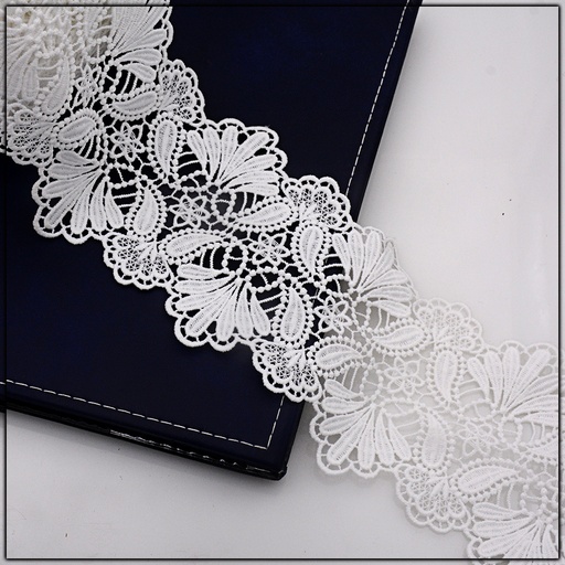 [AL828 WHITE] Double Side Border Shuttle Lace