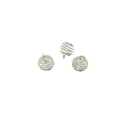 [MBSA438 SILVER] Crystal Spiral Cage Pendant