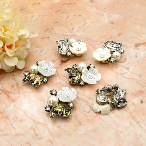 Bird Flower Rhinestones Pendant