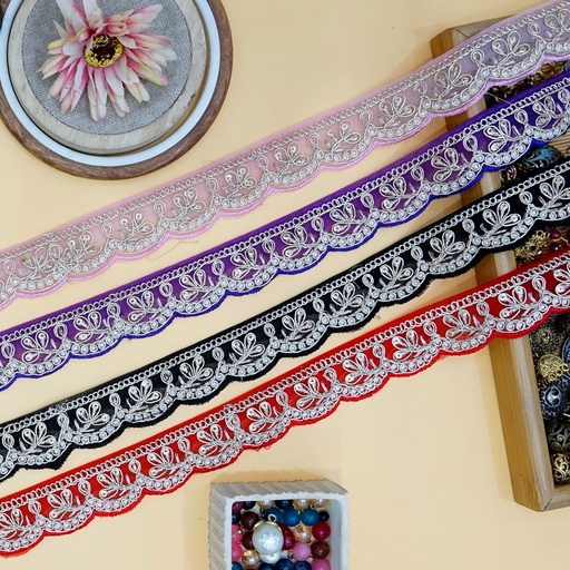 Fancy Metallic Yarn Sequence Lace