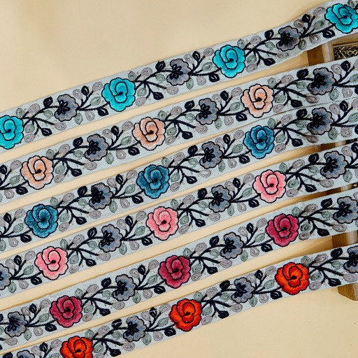 [EML452 MULTI] Double Side Border Embroidery Lace