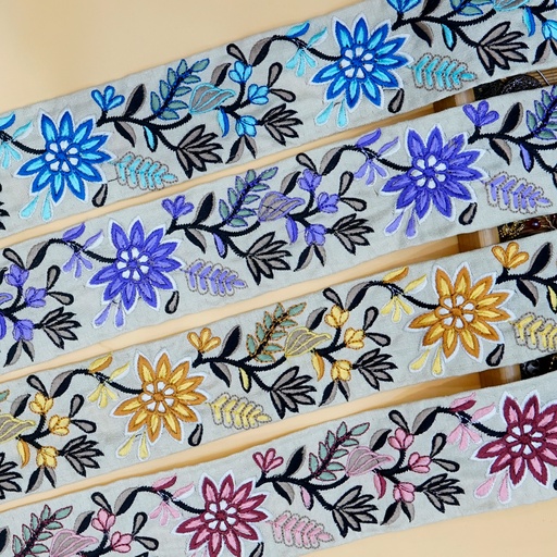 [EML453 MULTI] Double Side Border Embroidery Lace