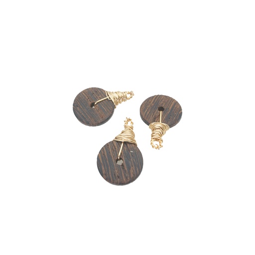 [FA731 WALNUT BROWN] Exotic Hanging Wood With Gold Wire Hook