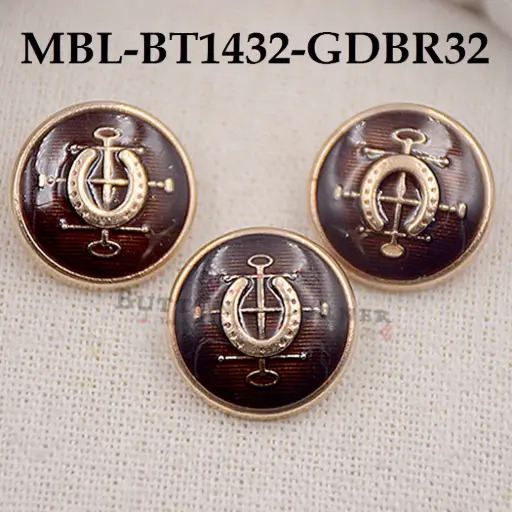 [MBL-BT03 ANTIQUE GOLD] Royal Crest Eagle Design Suiting Button