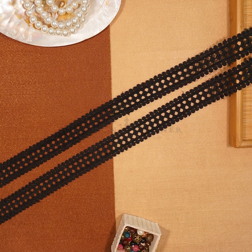 [ALN145 BLACK] Double Side Border Shuttle Lace