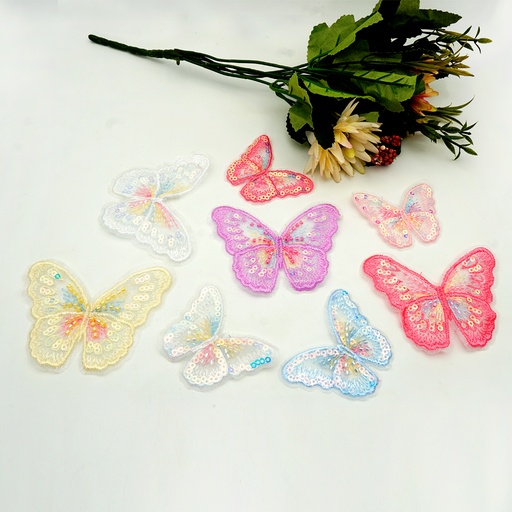 Beaded Organza Butterfly Embroidery Patch