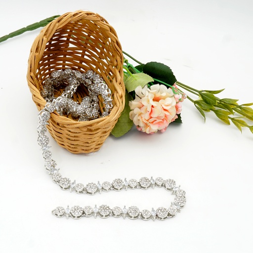 Silver Base Fancy Kundan Lace