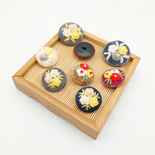 Plastic Hand Embroidered Button