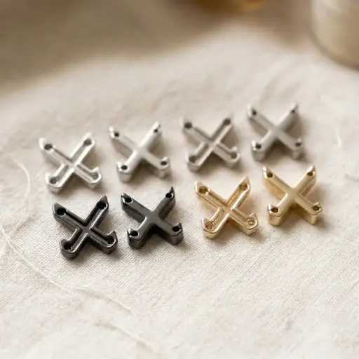 Metal 4 Hole X-Shape Pendant
