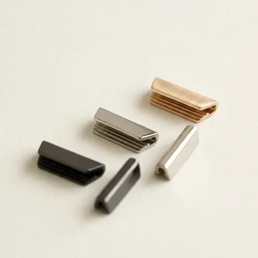 Trapezium-shaped Flat Metal Strap Connector Tail Clip