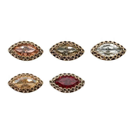 Gold Design Eye Shape Crystal Button